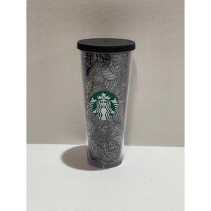 Starbucks Black Line Swirls Circles Web Tumbler Cup 24oz (2014)